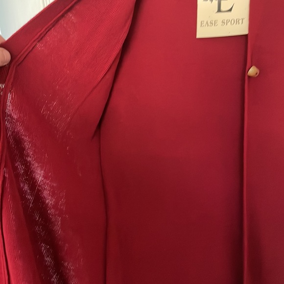 Long sleeve red sweater dress by Ease Sport size PM w/ built in coverlet NWT - Picture 6 of 6